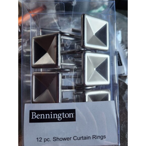 Satin Nickel Shower Curtain Hooks New Set of 12 Decorative Hooks - Picture 5 of 5